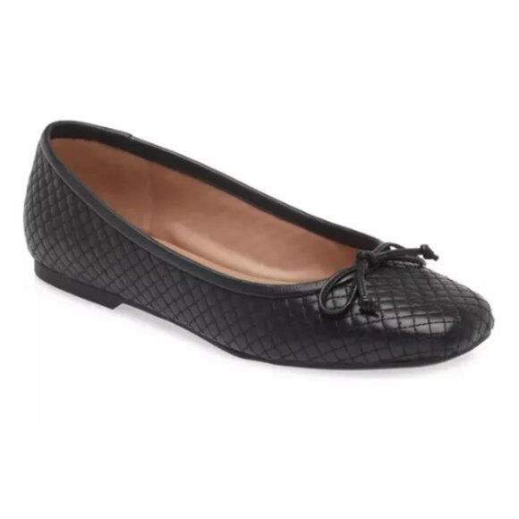 Nordstrom Flat Shoes Size 8.5 Black Ashton Quilted Bow - Picture 12 of 12
